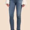 Women Trina Turk Ag Medium Wash Mari High Rise Crop Jean