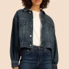 Women Trina Turk Ag Pleated Mirah Denim Jacket