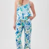 Women Trina Turk Bali Floral Women'S Cami Tank Cropped Pant Silk Pj Set