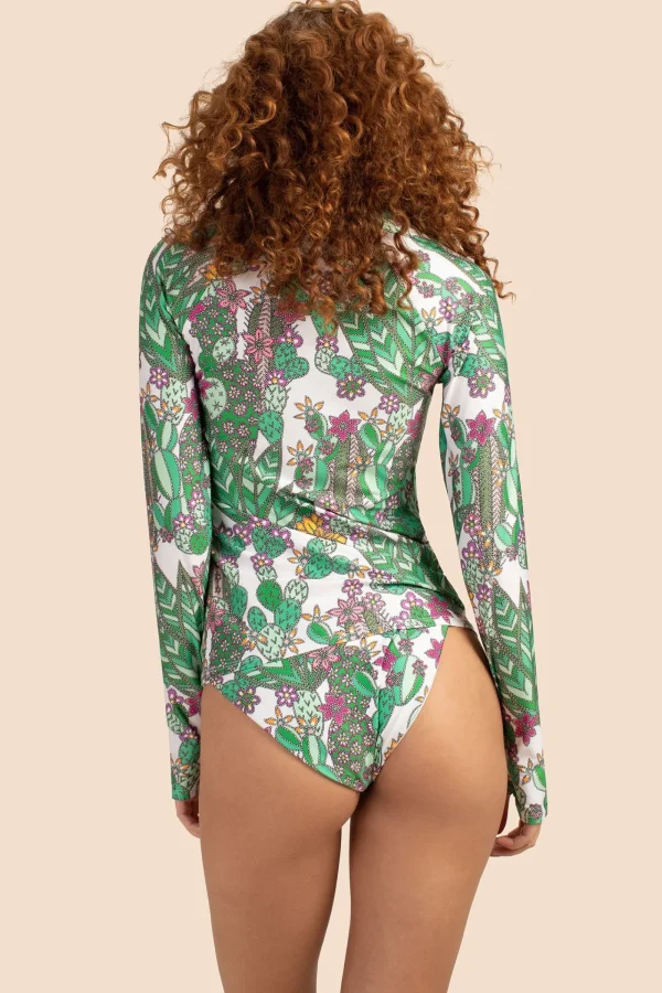 Women Trina Turk Cacti Long Sleeve Swim Tee