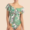 Women Trina Turk Cacti Off The Shoulder Ruffle One Piece