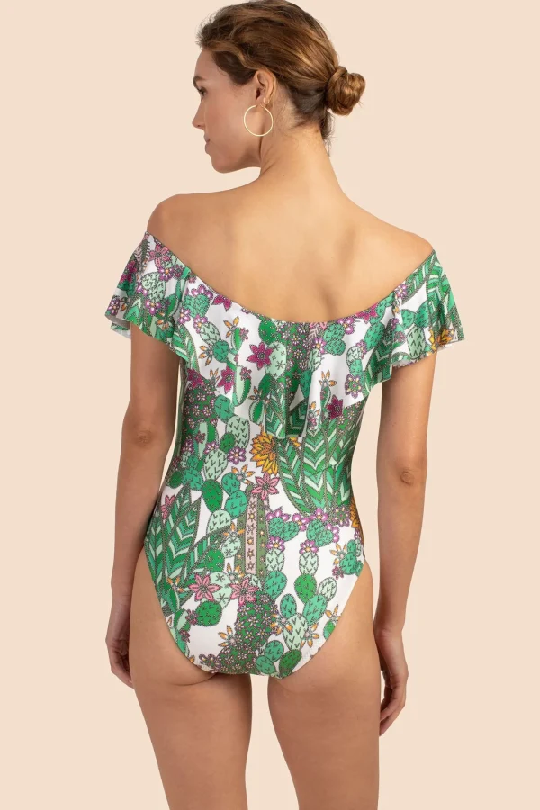 Women Trina Turk Cacti Off The Shoulder Ruffle One Piece