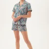 Women Trina Turk Diamond Geo Women'S Short Sleeve Shorty Jersey Pj Set