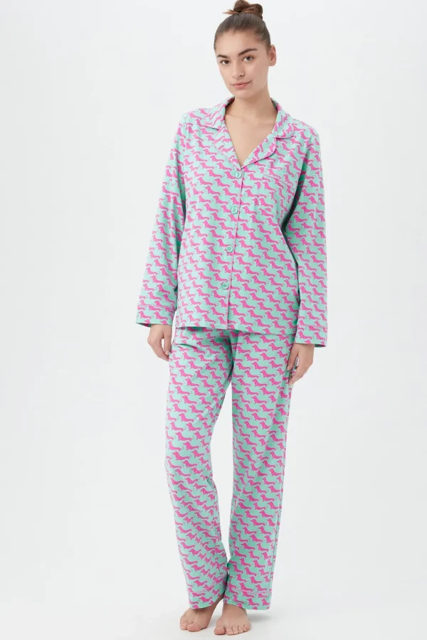 Women Trina Turk Dog Walk Classic Pj Set