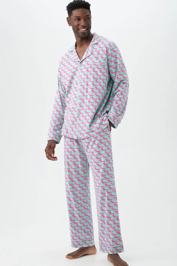 Men Trina Turk Dog Walk Mens Classic Pj Set