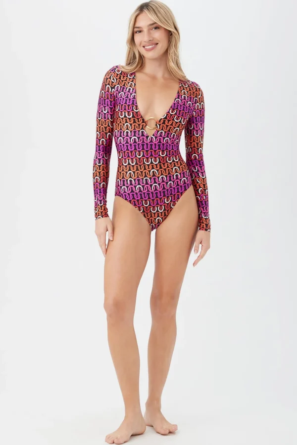 Women Trina Turk Echo Ring Front Paddle Suit