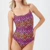 Women Trina Turk Echo Scoop Neck One Piece Swimsuit