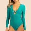 Women Trina Turk Empire Plunge Paddle Suit