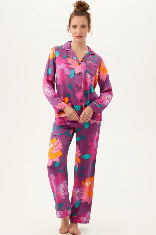 Women Trina Turk Evening Bloom Long Sleeve Classic Pj Set