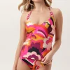 Women Trina Turk Fan Faire Ring Tankini