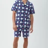 Men Trina Turk Floral Tile Men'S Short Sleeve Boxer Short Jersey Pj Set