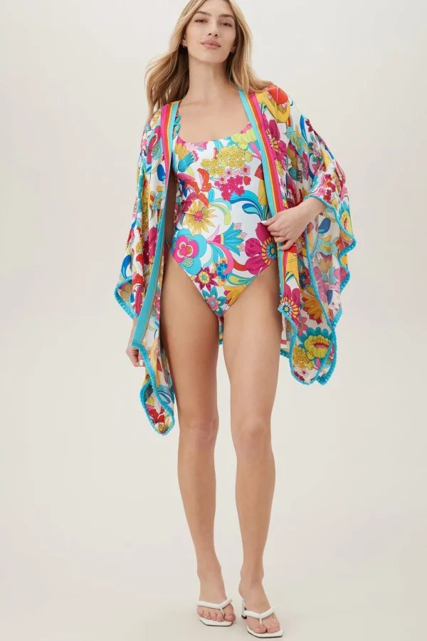 Women Trina Turk Fontaine Fringe Kimono Swim Cover-Up