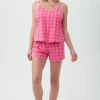 Women Trina Turk Geo Hex Women'S Cami Tank Shorty Jersey Pj Set