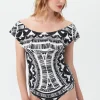 Women Trina Turk Hula Off The Shoulder Ruffle Tankini