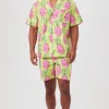 Men Trina Turk Kiwi Pineapple Men'S Short Sleeve Boxer Short Poplin Pj Set