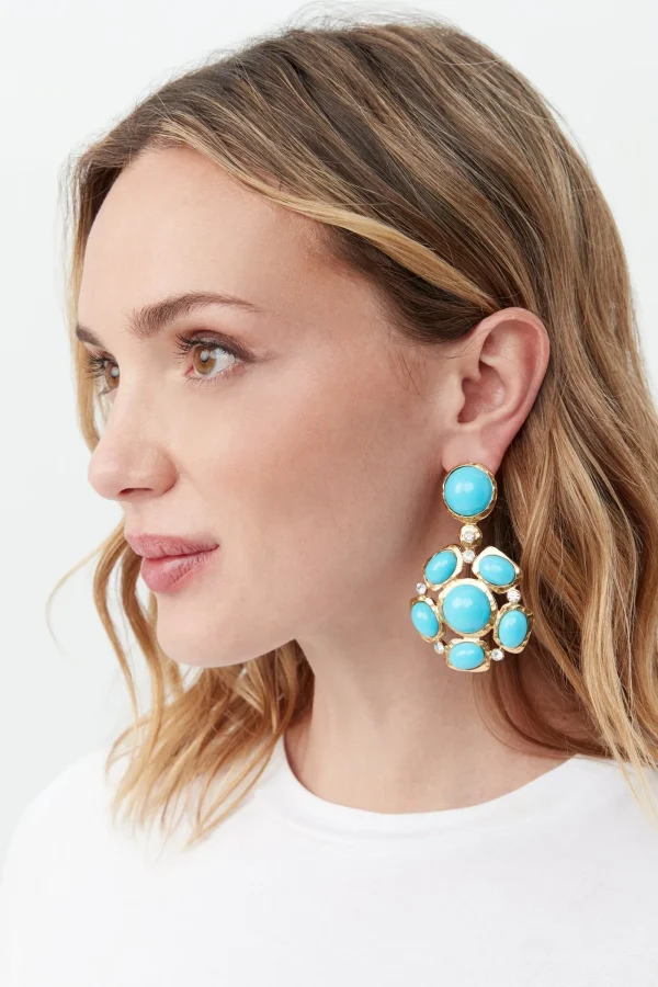 Trina Turk Kjl 3" Cabochon Cluster Drop Earring