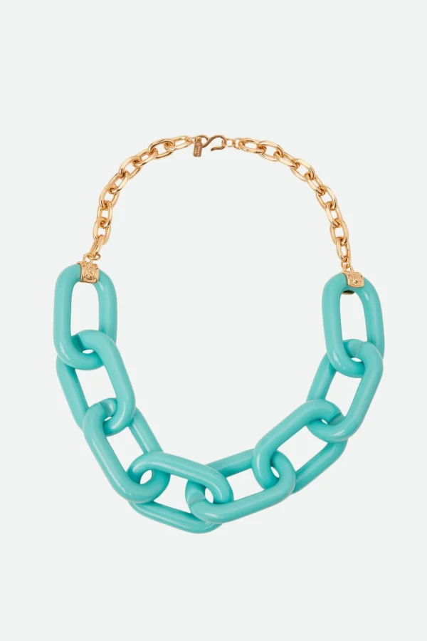 Trina Turk Kjl 23" Gold Resin 8 Link Necklace