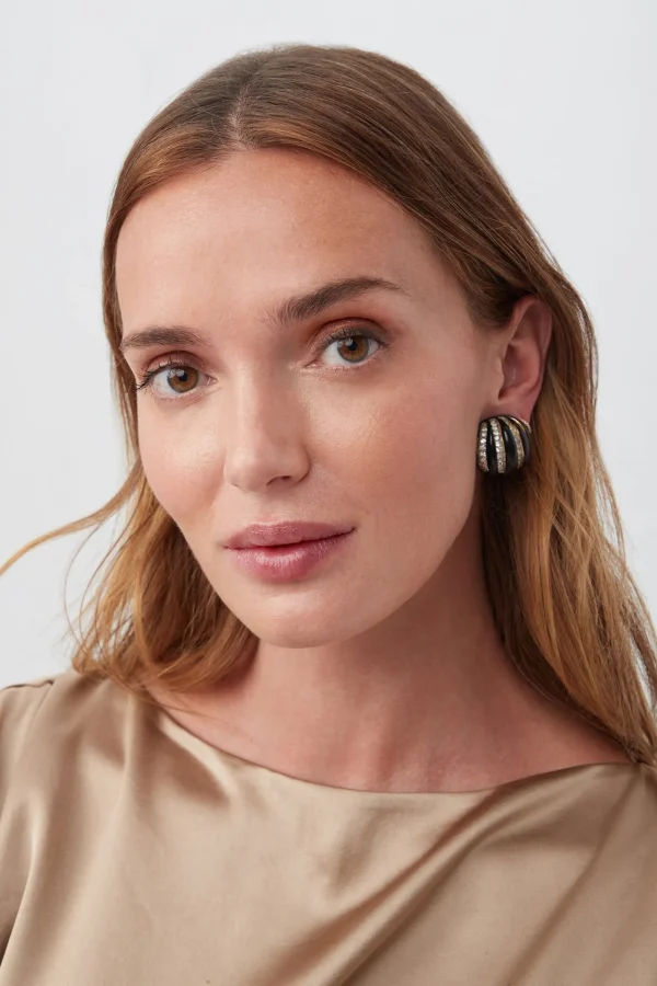 Trina Turk Kjl Enamel Rib Domed Earring