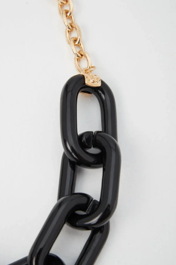 Trina Turk Kjl Gold Black Resin 8 Link Necklace