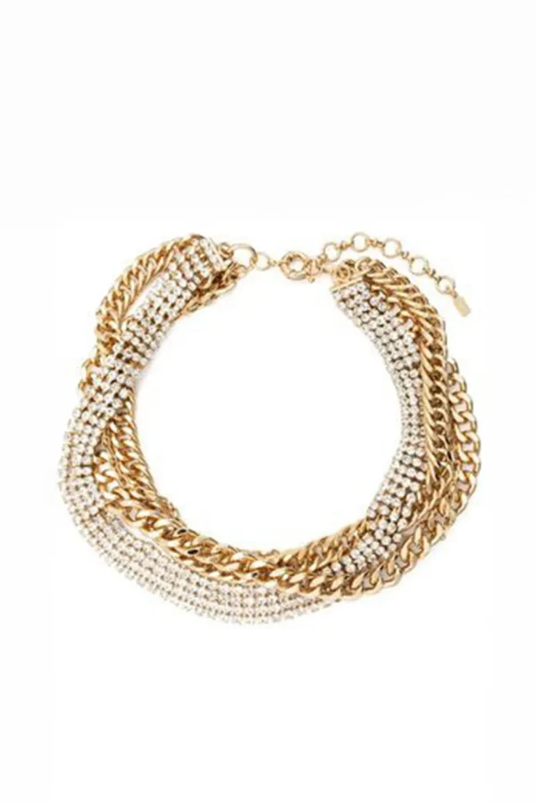 Trina Turk Kjl Layer Chain Stone Necklace