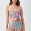 Women Trina Turk Meilani Lace Up Bandeau One Piece