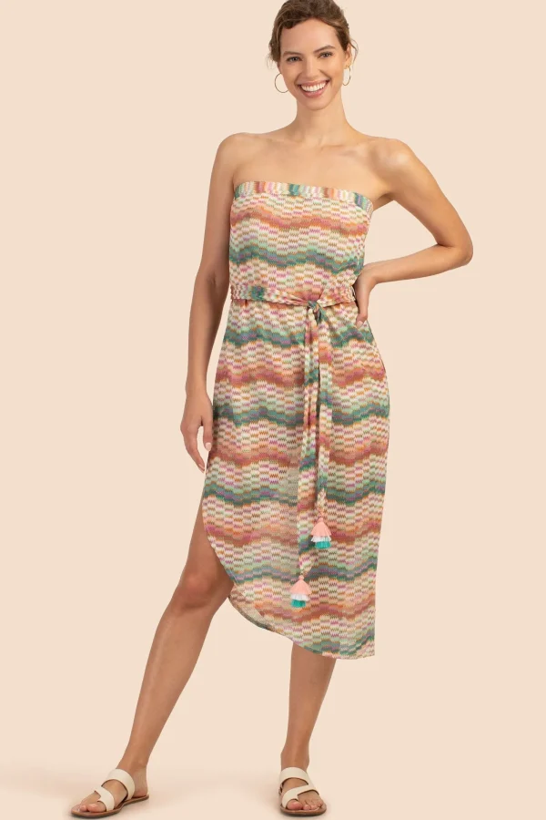 Women Trina Turk Mirage Crochet Bandeau Midi Dress