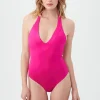 Women Trina Turk Monaco Plunge Halter Maillot