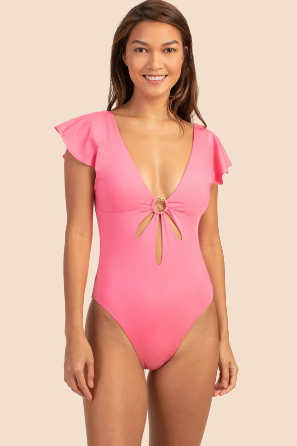 Women Trina Turk Monaco Solids Flutter Maillot