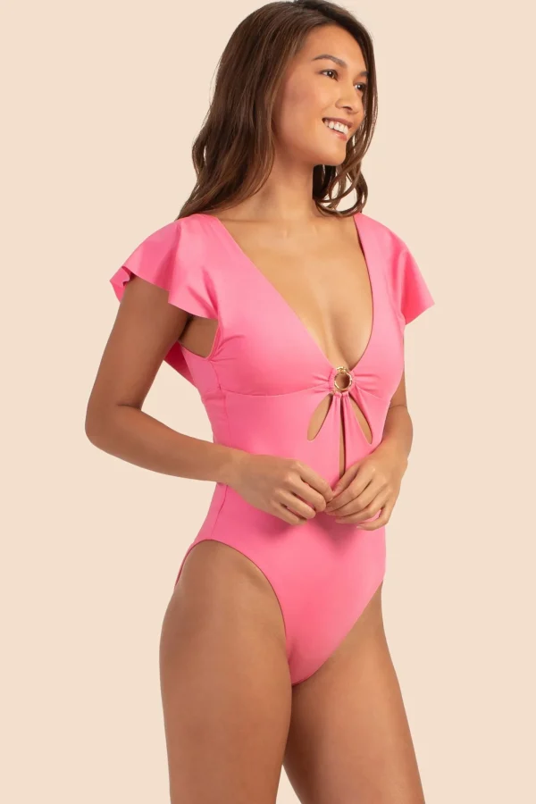 Women Trina Turk Monaco Solids Flutter Maillot