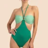 Women Trina Turk Olympia Rib Bandeau Maillot