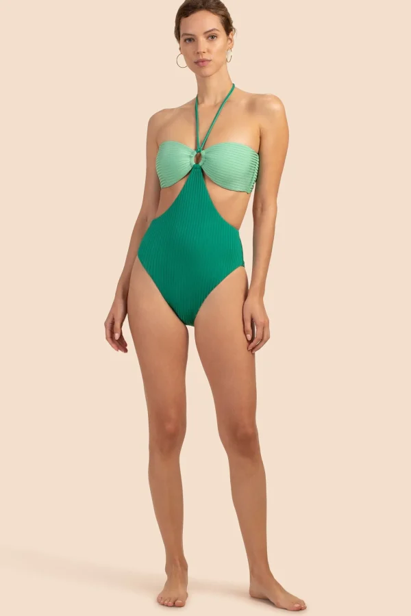 Women Trina Turk Olympia Rib Bandeau Maillot