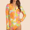 Women Trina Turk Playa De Flor Half Zip Long Sleeve Paddle Suit