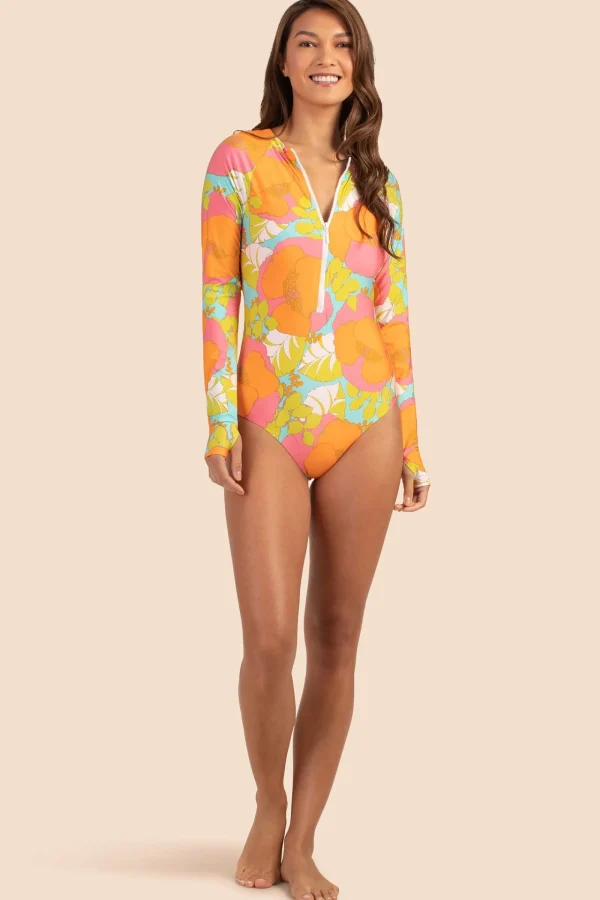 Women Trina Turk Playa De Flor Half Zip Long Sleeve Paddle Suit