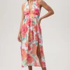 Women Trina Turk Poppy High Neck Midi Dress