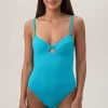 Women Trina Turk Ripple Rib Underwire Eyelet One Piece