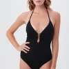 Women Trina Turk Sands Buckle Plunge One Piece Swimsuit