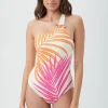 Women Trina Turk Sheer Tropics One Shoulder One Piece