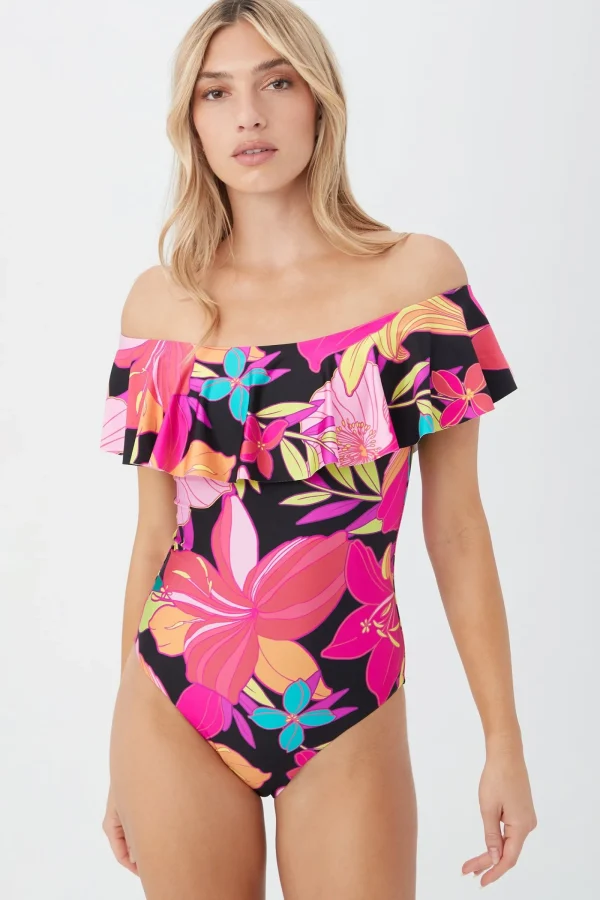 Women Trina Turk Solar Floral Off The Shoulder One Piece