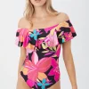 Women Trina Turk Solar Floral Off The Shoulder One Piece