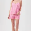 Women Trina Turk Summer Geo Women'S Cami Tank Shorty Poplin Pj Set