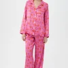 Women Trina Turk Wallpaper Geo Women'S Long Sleeve Long Pant Silk Pj Set