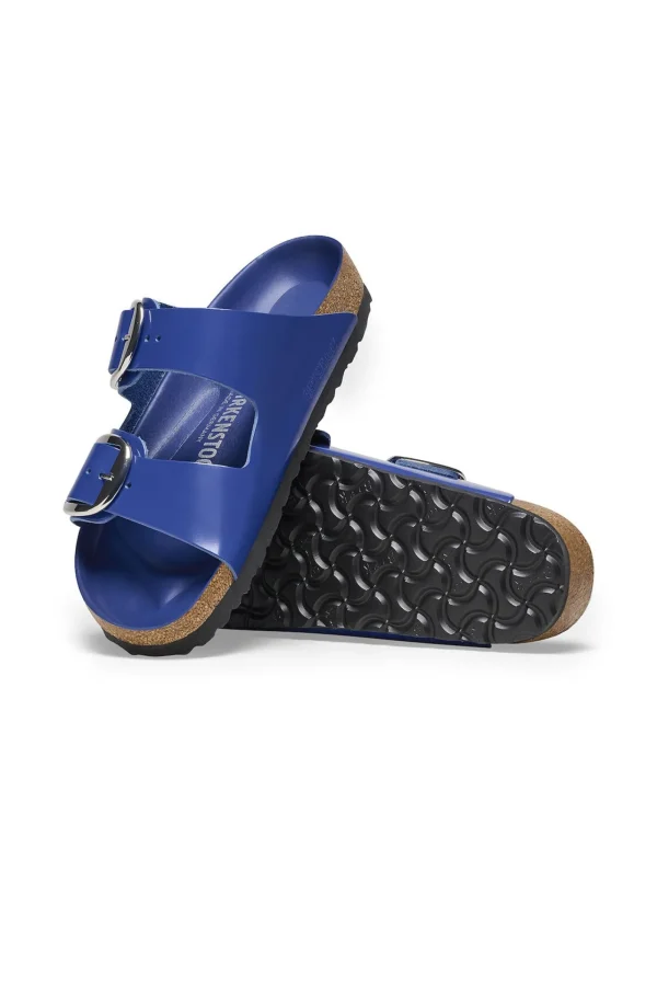 Trina Turk Women'S Arizona Big Buckle Blue Patent Leather Sandal