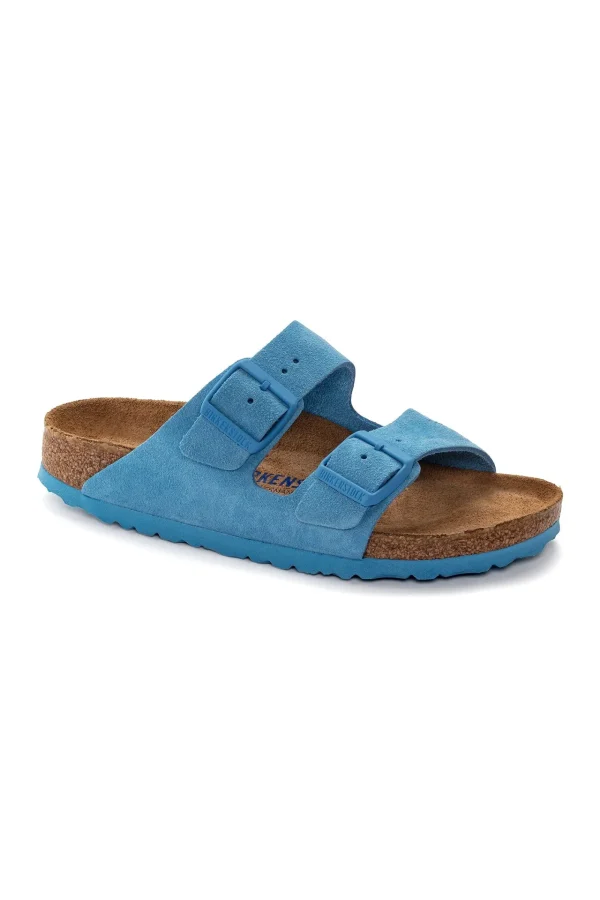 Trina Turk Women'S Arizona Soft Footbed Blue Suede Sandal